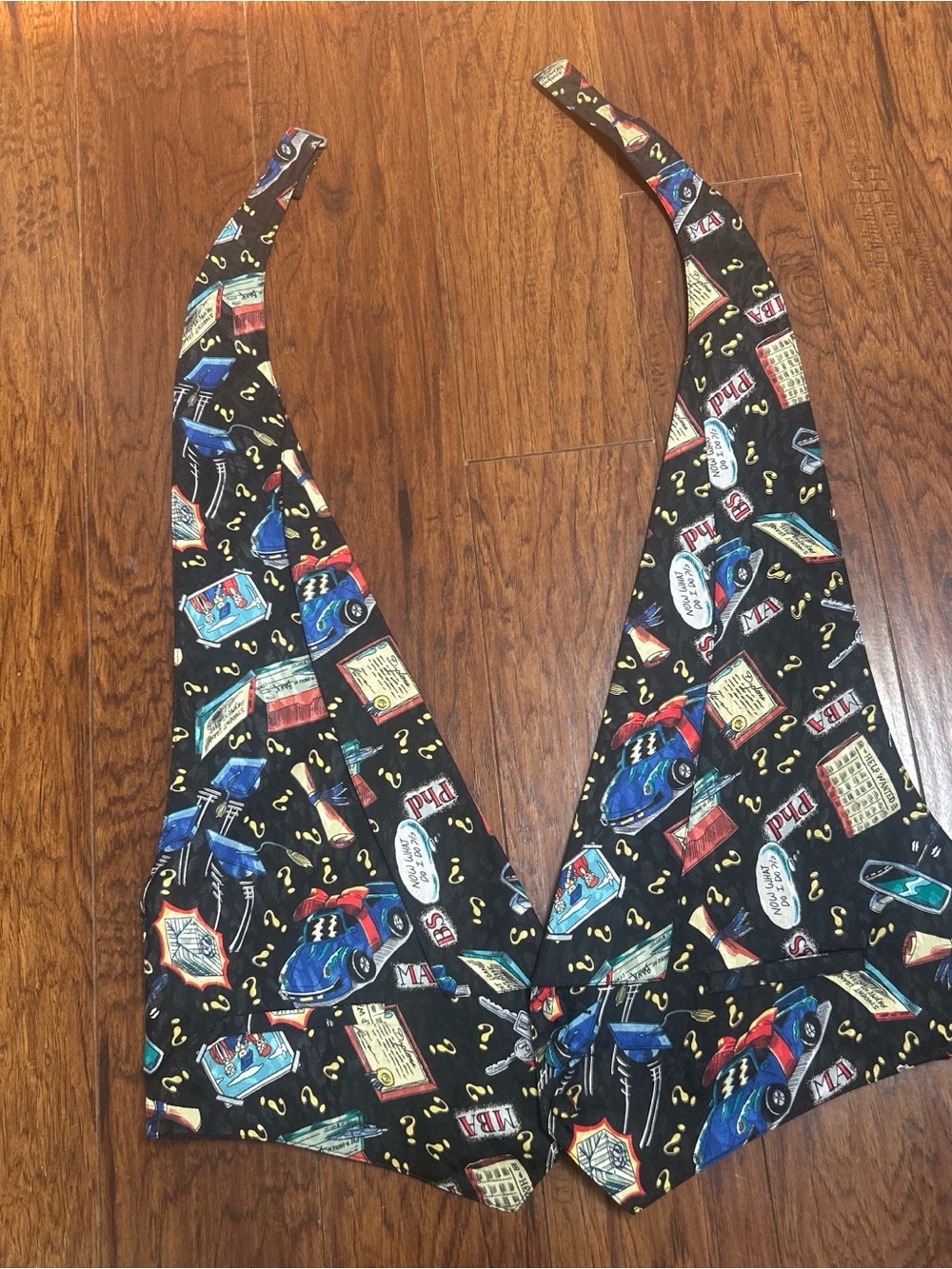 Nicole Miller “Limited Edition” Graduation Novelty Print Tuxedo Vest size L/XL